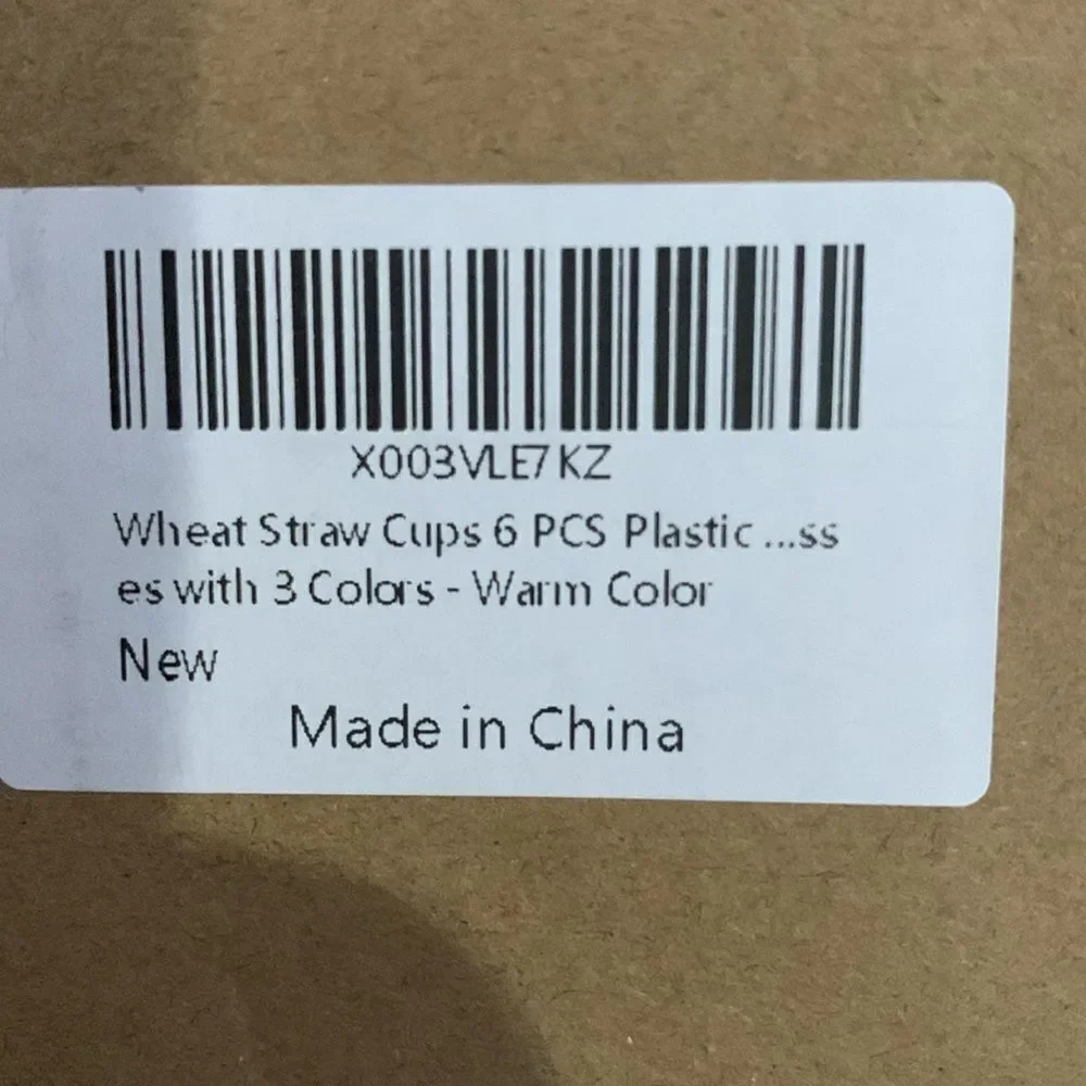 12 ounce Wheat Straw Plastic Cups SIX in three colors